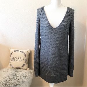 3/30 motherhood gray glitter knit sweater